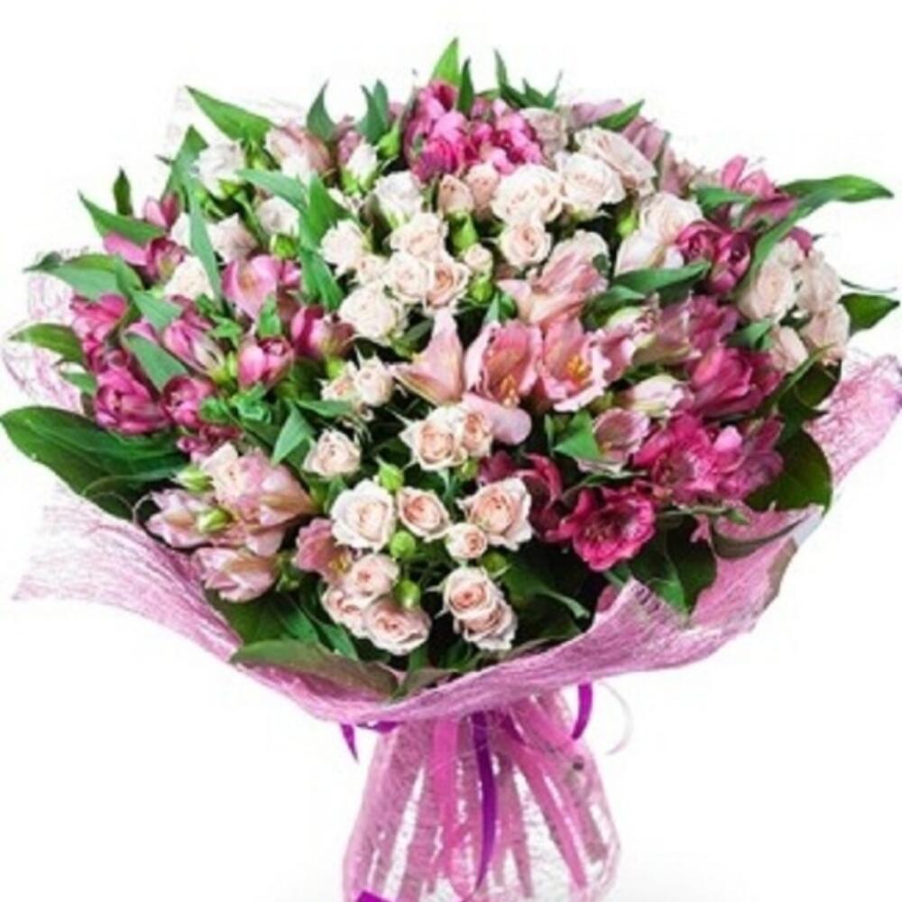 Бувет из альстромерий и кустовых роз