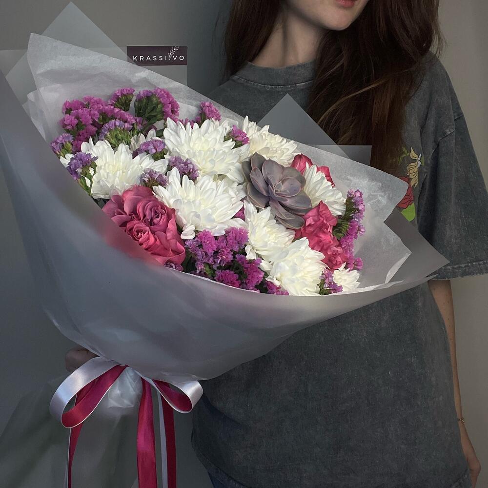 Букет с суккулентом